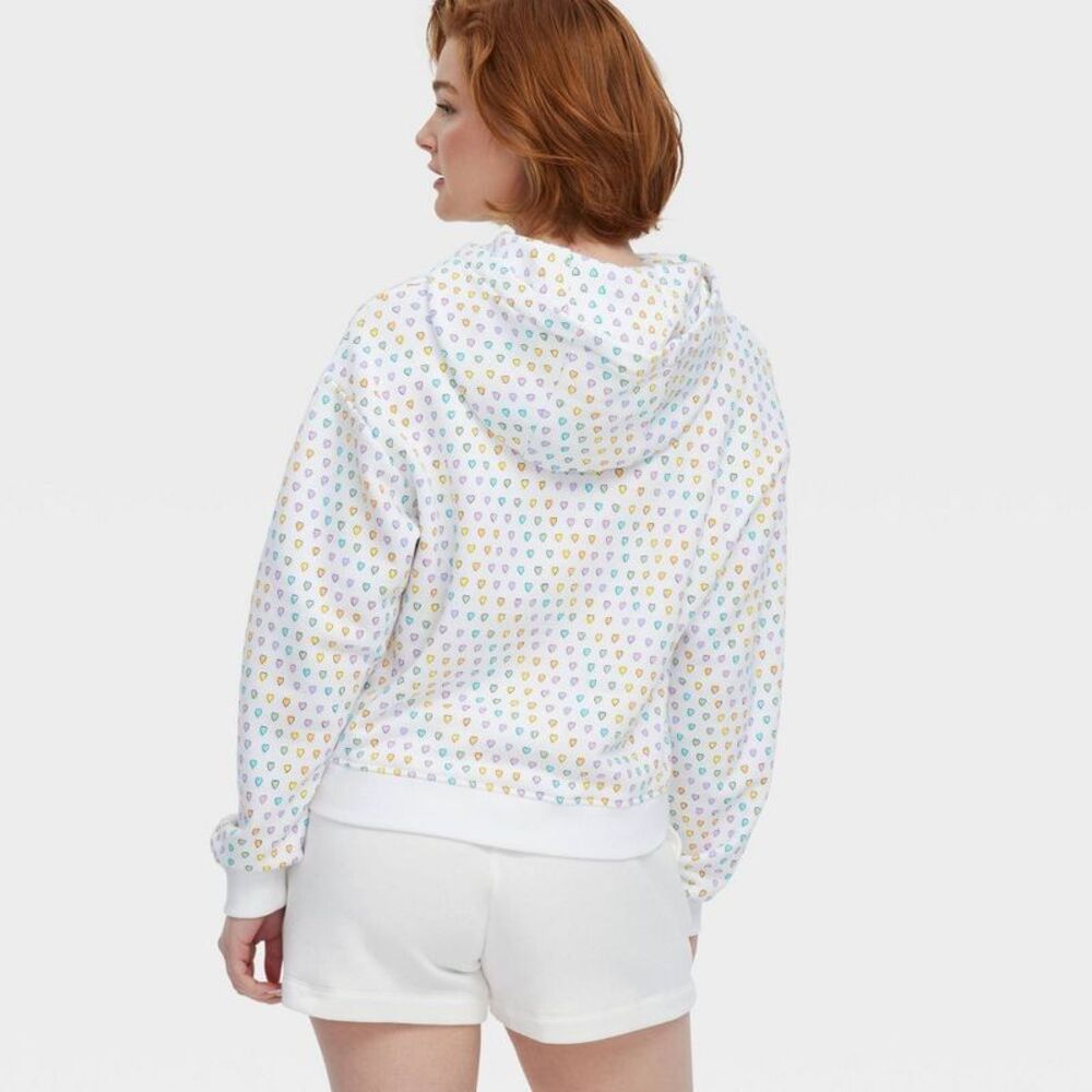 Women's Disco Hearts Wave Shorts White - Project Bunny XS - Picture 2 of 5